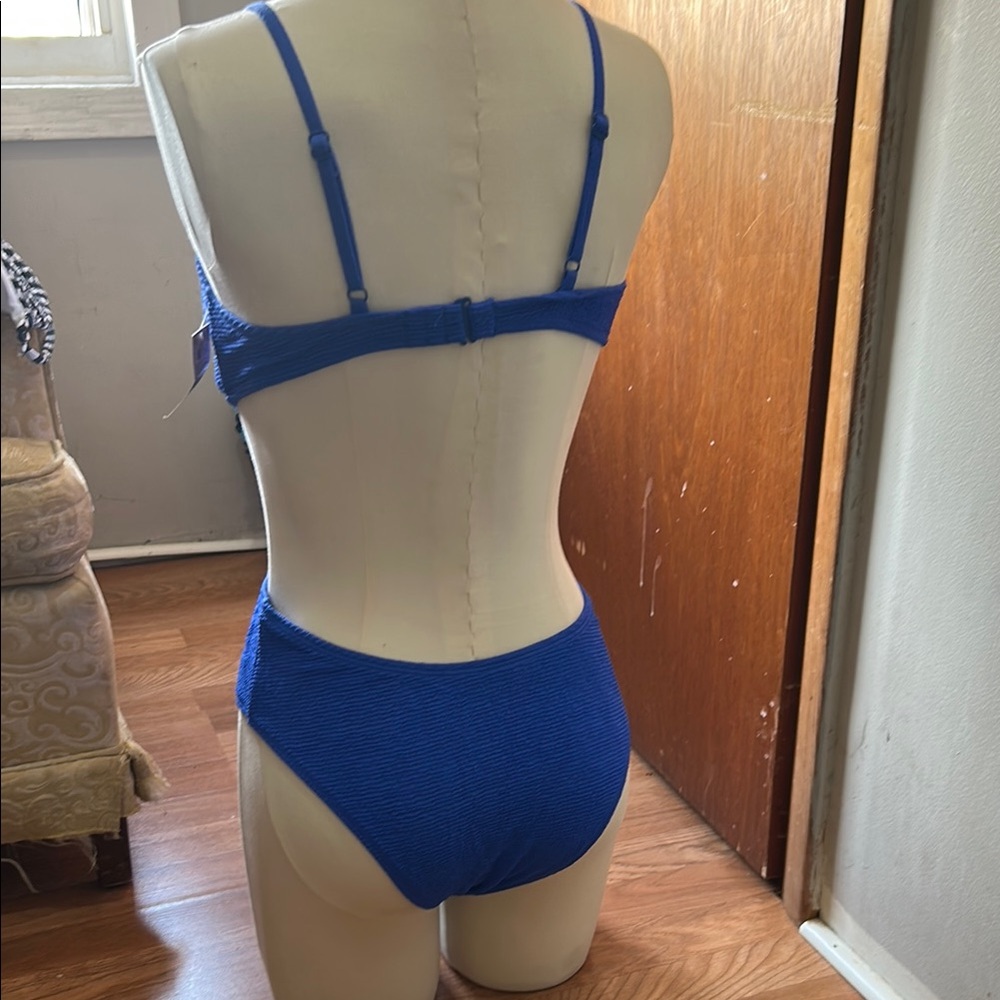 Vibrant Blue Textured Bikini Set - Picture 2 of 2